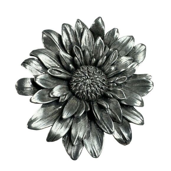 Vintage Seagull Pewter 2006 Floral Brooch Pin JP 304 - Picture 4 of 5